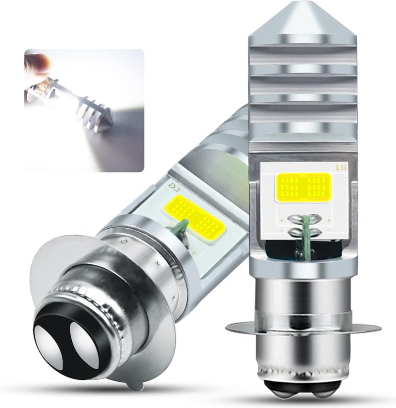 HAISECA 2Pcs 9-48V ATV LED Bulbs White,1800LM Hi-Lo Beam 4COBs H6M P15D LED Bulbs for or Motorcycle,Y amaha,ATVS Y FM350 450 400 660 700 Raptor. - Image 1